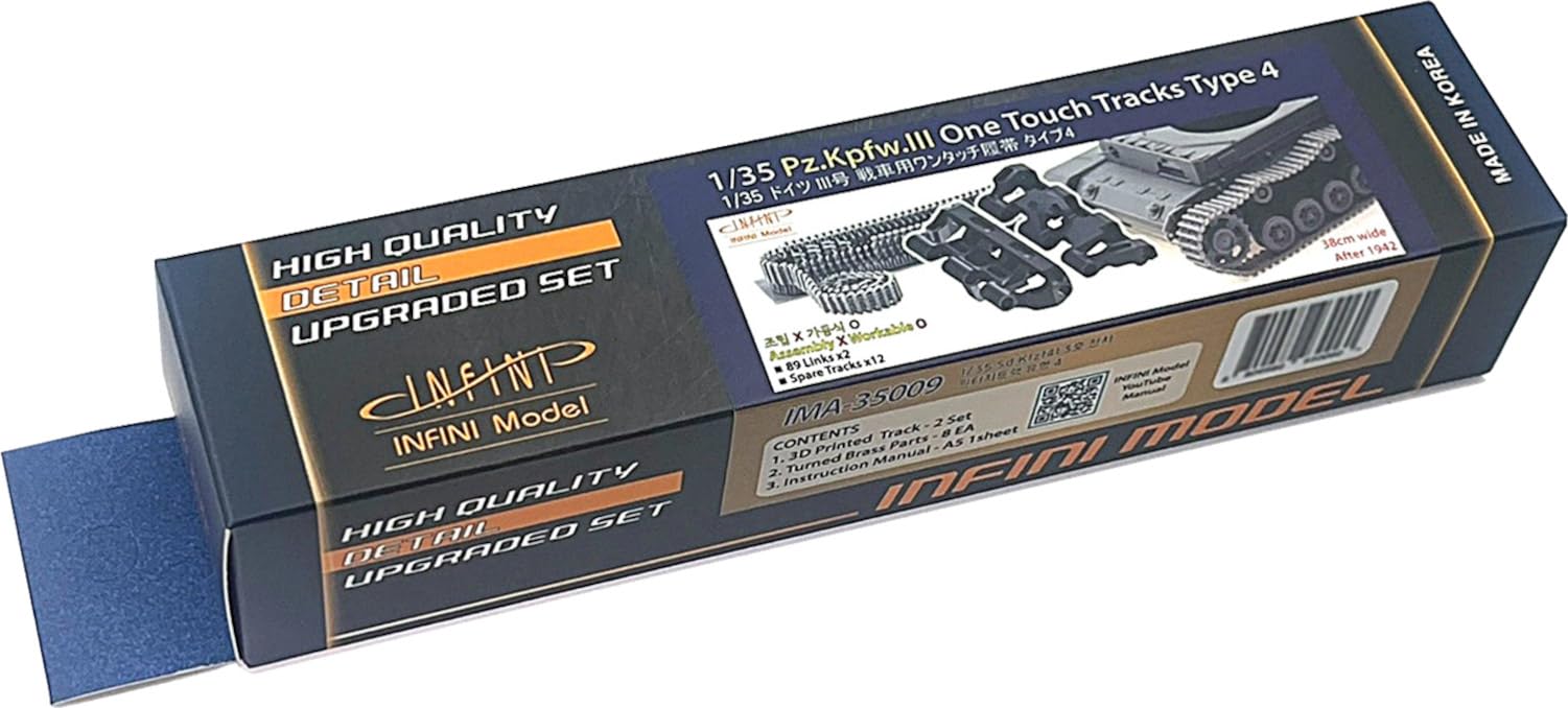 Infini Model German Type 4 Track for Panzer III Printed Connectable Plastic Model Parts IMA35009 1/35 (3D Track) (Tank)
Infini Model German Type 4 Track for Panzer III Printed Connectable Plastic Model Parts IMA35009 1/35 (3D Track) (Tank)