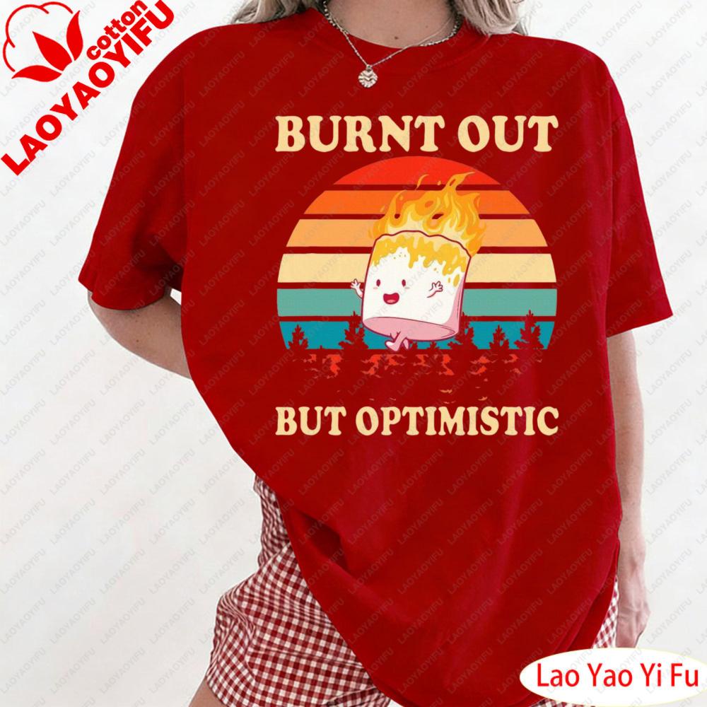Burnt Out But Optimistic Marshmallow Retro Sunset Camping TShirt Vintage Flamepatterned Cotton Fabric Women Clothes 4XL
Burnt Out But Optimistic Marshmallow Retro Sunset Camping TShirt Vintage Flamepatterned Cotton Fabric Women Clothes 4XL
