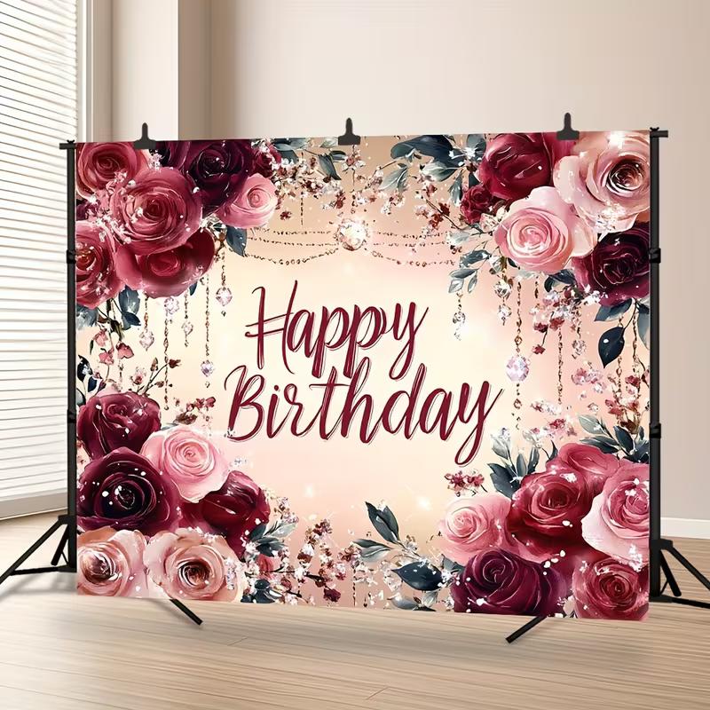 2D Floral Burgundy Pink Happy Birthday Backdrop Banner for Birthday Party Photography Decoration 47.2x31.5inch/120*80cm
2D Floral Burgundy Pink Happy Birthday Backdrop Banner for Birthday Party Photography Decoration 47.2x31.5inch/120*80cm