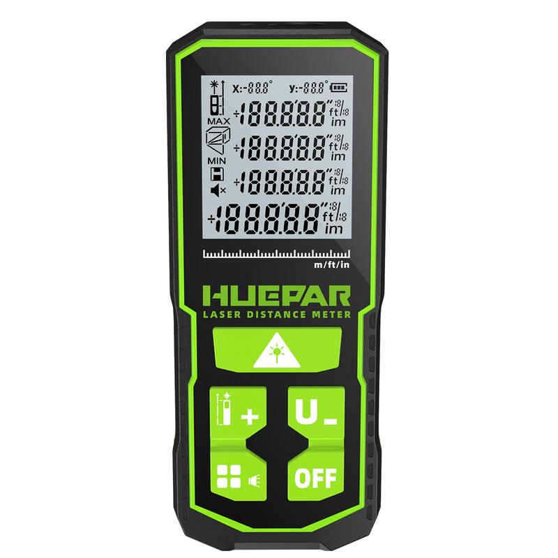 Huepar Laser Distance Meter 120M Electronic Roulette LCD Digital Laser Rangefinder Trena Metro Measuring Tape Ruler Test Tools 120m
Huepar Laser Distance Meter 120M Electronic Roulette LCD Digital Laser Rangefinder Trena Metro Measuring Tape Ruler Test Tools 120m