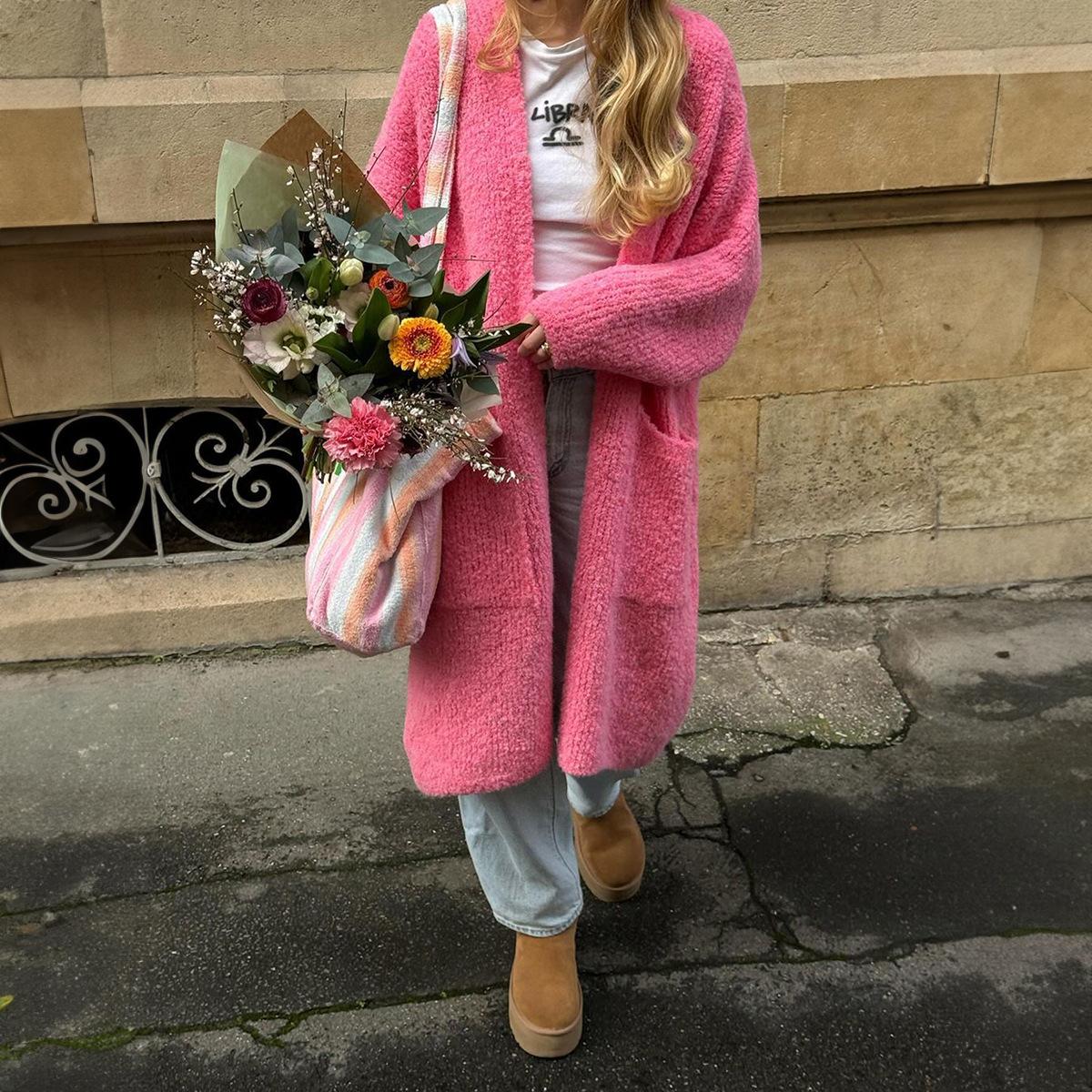 Elegant Long-sleeved Windbreaker Jacket Sweater for Women Autumn Winter S рожевий
Elegant Long-sleeved Windbreaker Jacket Sweater for Women Autumn Winter S рожевий