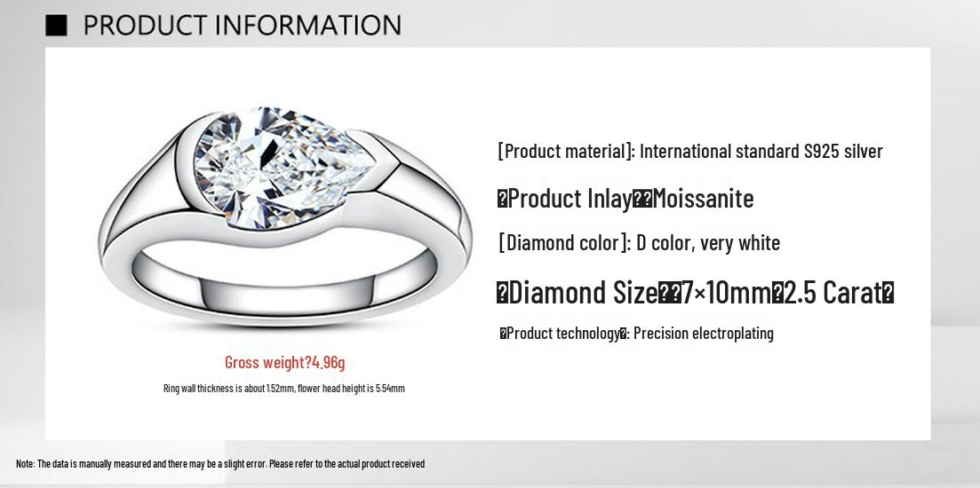 S925 Silver Moissanite Teardrop Ice Flower Cut Ring - Elegant Valentine s Day Gift for Women US 6.5/Inner circumference 53.1mm
S925 Silver Moissanite Teardrop Ice Flower Cut Ring - Elegant Valentine s Day Gift for Women US 6.5/Inner circumference 53.1mm