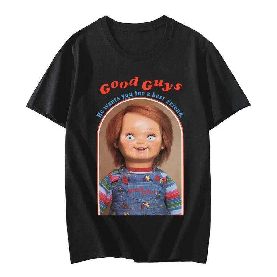 New Chucky Cotton T-Shirts Anime Graphic Print Women Fashion Casual Short Sleeves T Shirt Harajuku Unisex Tees Tops Clothing S
New Chucky Cotton T-Shirts Anime Graphic Print Women Fashion Casual Short Sleeves T Shirt Harajuku Unisex Tees Tops Clothing S