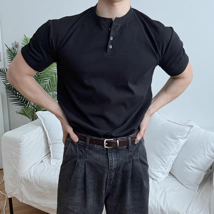 Men s Summer Henley Neck Slim Fit Stretch Fitness T-Shirt L чёрный
Men s Summer Henley Neck Slim Fit Stretch Fitness T-Shirt L чёрный