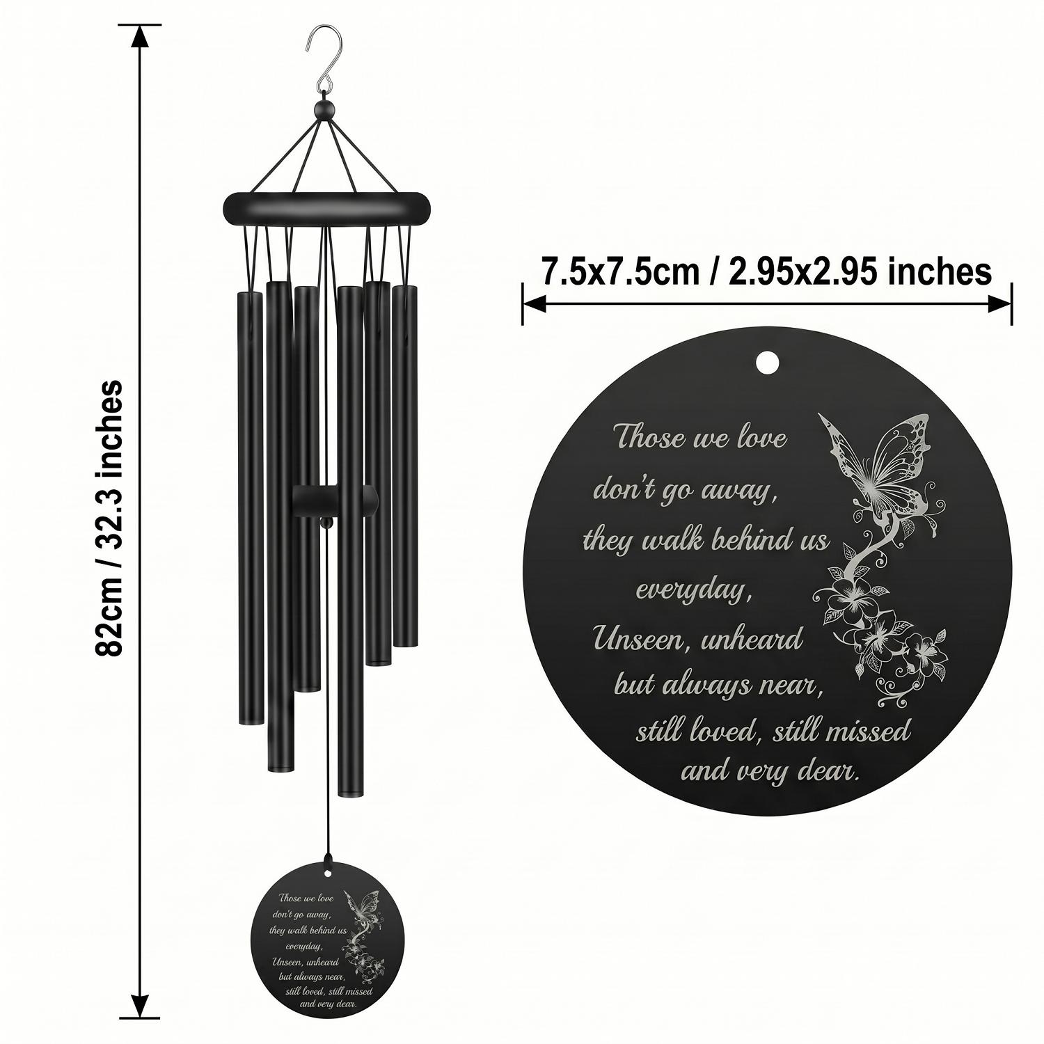 Comforting Sympathy Wind Chimes, Remembrance Gift, Matte Black Memorial Decor for Loss of Loved Ones, Bereavement Gift
Comforting Sympathy Wind Chimes, Remembrance Gift, Matte Black Memorial Decor for Loss of Loved Ones, Bereavement Gift