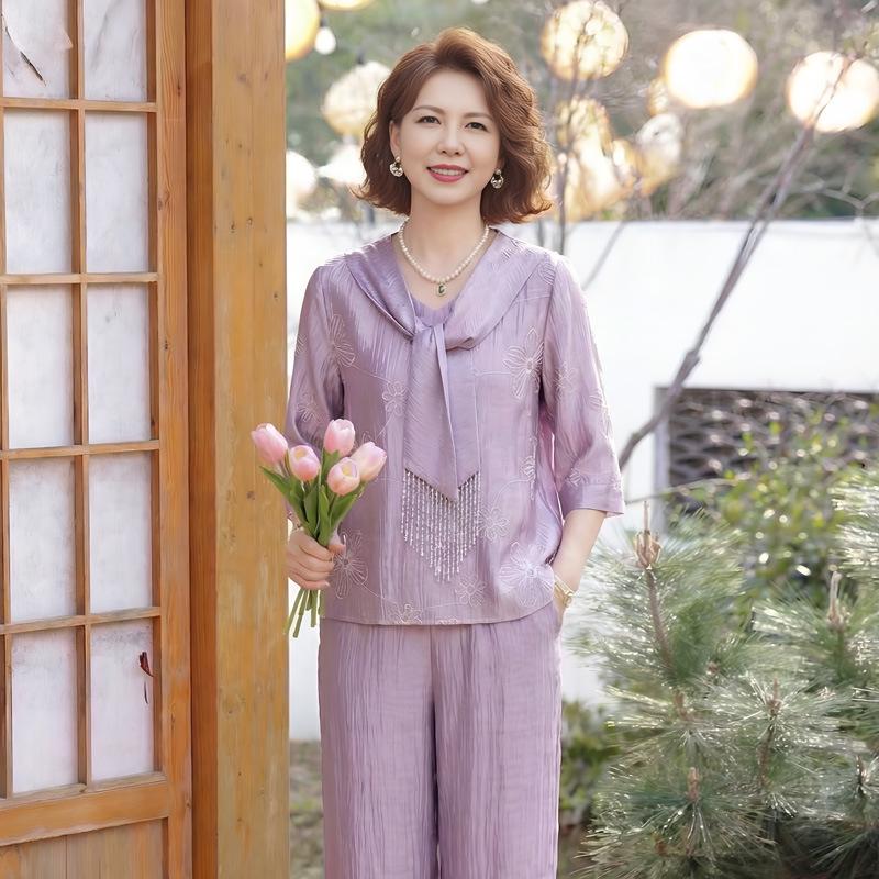 Summer 2026 Women s Elegant Two-Piece Shawl Set - Mother s Day Edition, Short Sleeve Solid Color for Middle-Aged and Elderly Women 3XL (135-145 lbs) фіолетовий
Summer 2026 Women s Elegant Two-Piece Shawl Set - Mother s Day Edition, Short Sleeve Solid Color for Middle-Aged and Elderly Women 3XL (135-145 lbs) фіолетовий