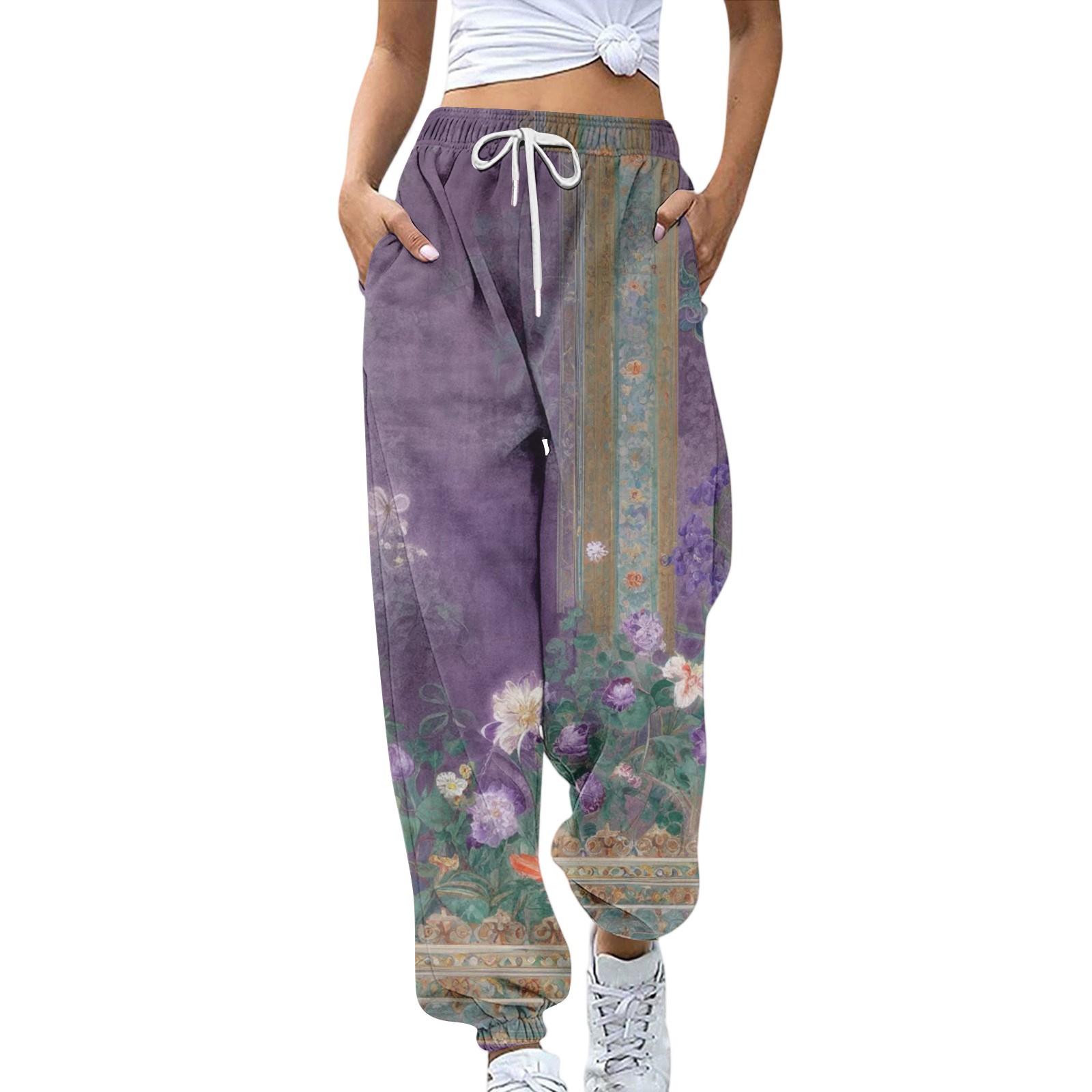 Женские спортивные брюки с карманами, модные брюки с цветочным принтом, эластичной талией, повседневные спортивные штаны XXL темно-фиолетового
Женские спортивные брюки с карманами, модные брюки с цветочным принтом, эластичной талией, повседневные спортивные штаны XXL темно-фиолетового
