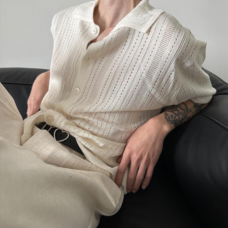 Unisex Retro Knitwear: Turn-Down Collar, Hollowed Design, Short Sleeve Long Cardigan with Lazy Lace - Trendy and Loose Fit. XL грязно-белый
Unisex Retro Knitwear: Turn-Down Collar, Hollowed Design, Short Sleeve Long Cardigan with Lazy Lace - Trendy and Loose Fit. XL грязно-белый