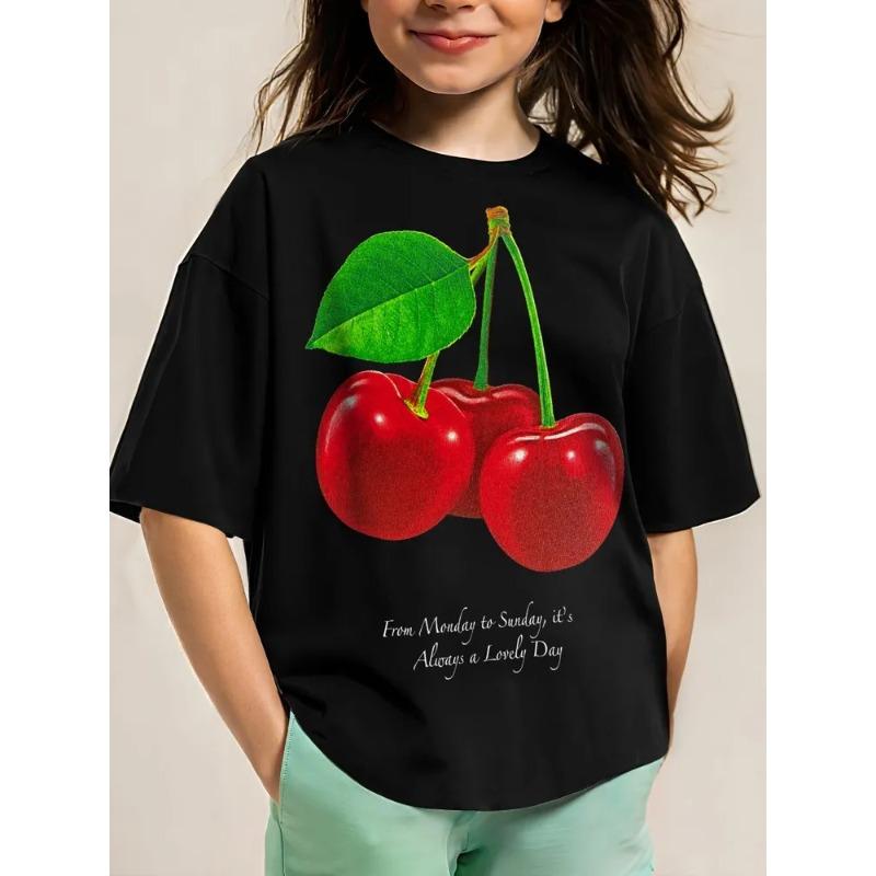 Летний топ с круглым вырезом и 3D-принтом вишни, модная повседневная футболка с коротким рукавом для девочки 170
Летний топ с круглым вырезом и 3D-принтом вишни, модная повседневная футболка с коротким рукавом для девочки 170