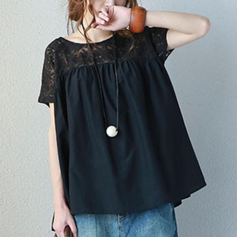 Літня жіноча футболка великого розміру, однотонна мереживна сорочка з коротким рукавом 5XL чорний
Літня жіноча футболка великого розміру, однотонна мереживна сорочка з коротким рукавом 5XL чорний