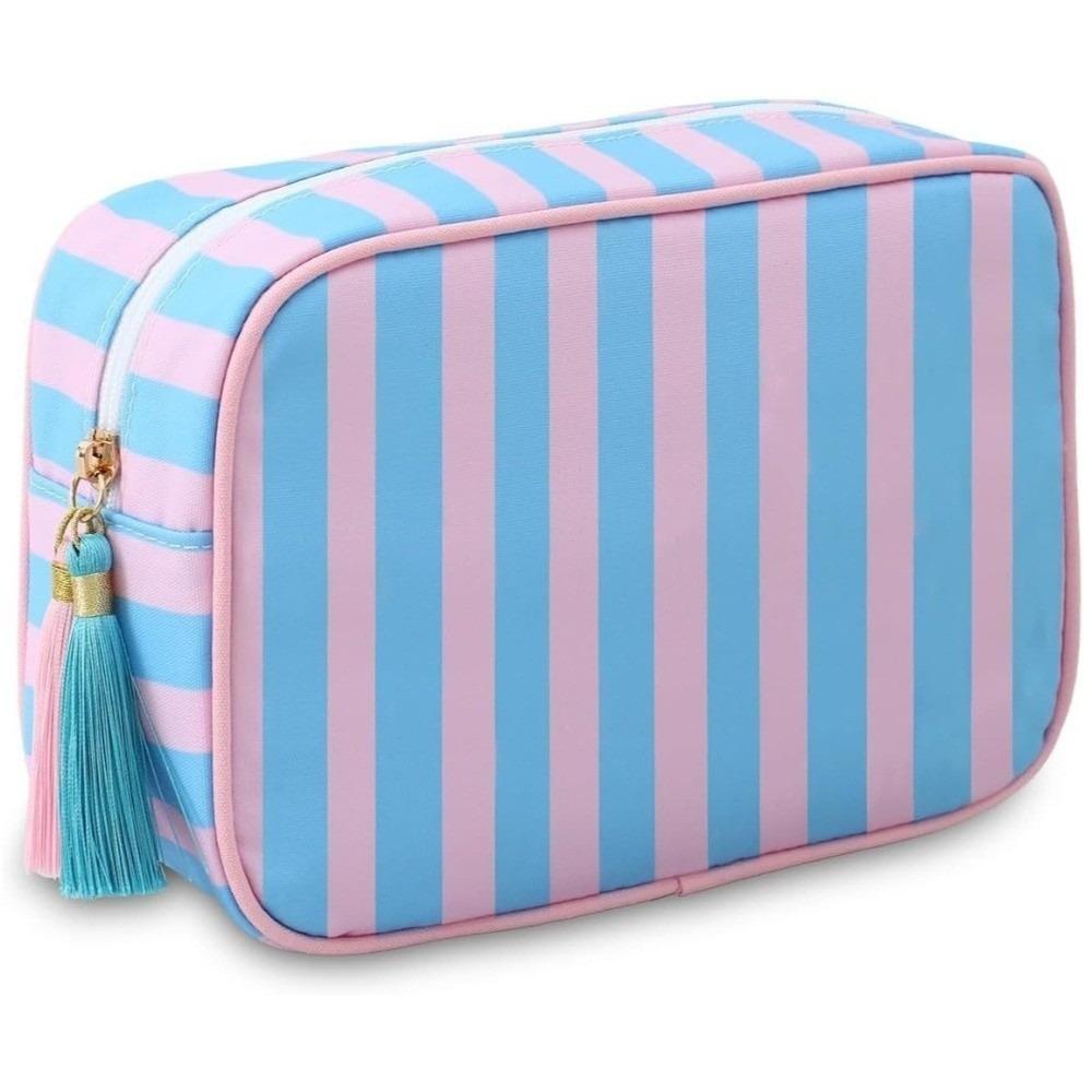 Large Striped Travel Toiletry Bag Tassel Zipper Pouch Casual Tote Makeup Bag Girls Pink Blue
Large Striped Travel Toiletry Bag Tassel Zipper Pouch Casual Tote Makeup Bag Girls Pink Blue