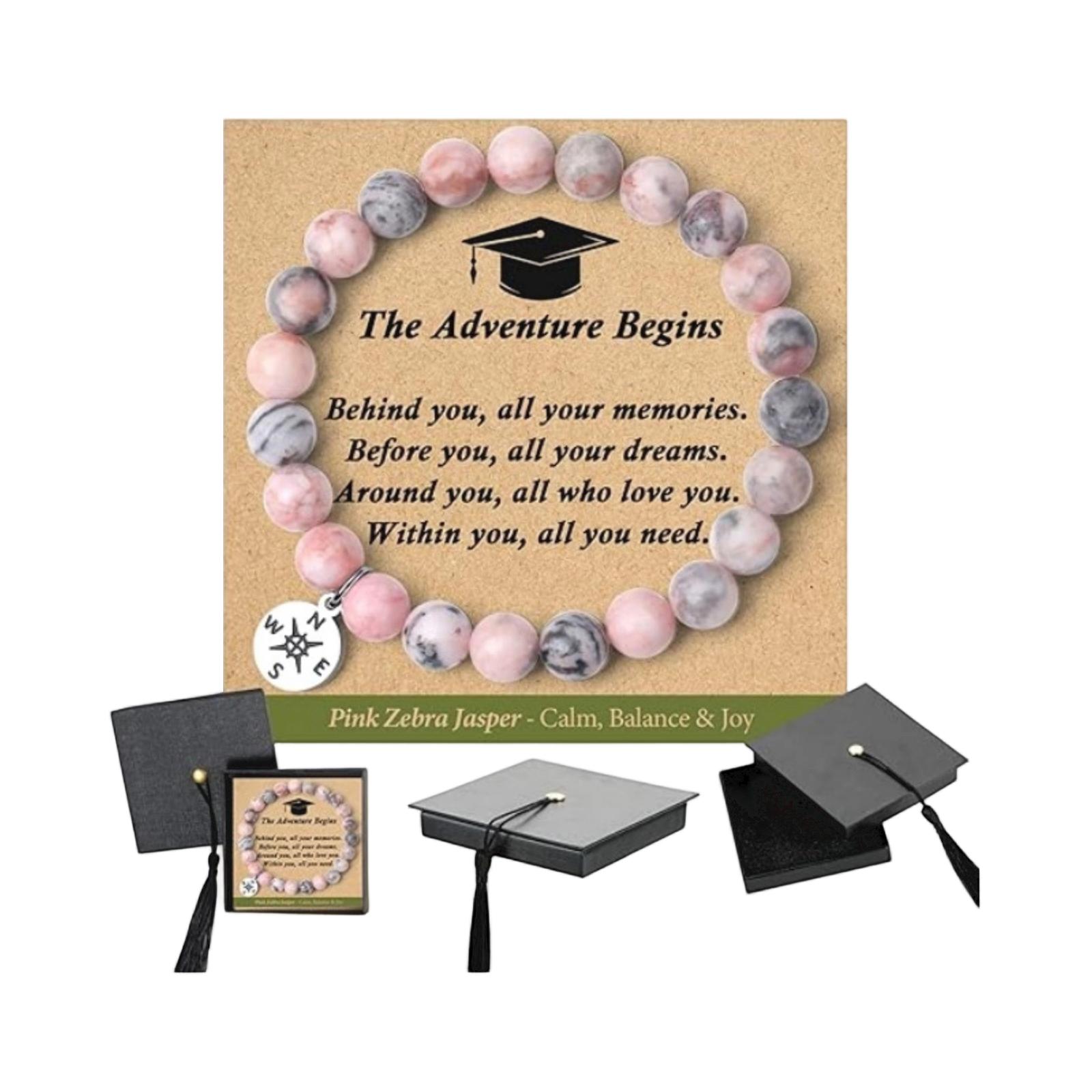 Imperial Jasper Beaded Bracelet Graduation Gift with Inspirational Card and Graduation Cap Gift Box for Students One Size
Imperial Jasper Beaded Bracelet Graduation Gift with Inspirational Card and Graduation Cap Gift Box for Students One Size