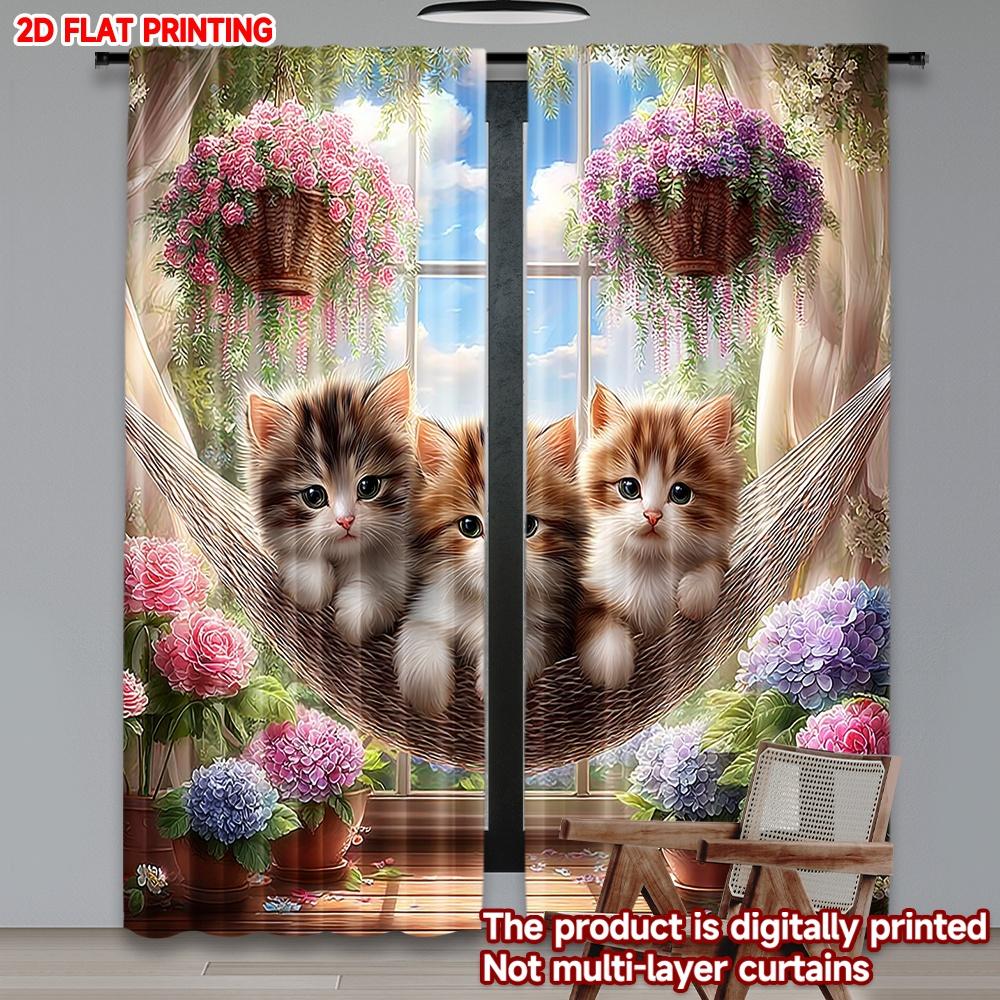2D flat printing 2pcs Happy Valentine s Day Drapes Cute cat hammock Digital Printed Polyester Drapes All Season Party & Holiday 100*130 Grommet Top 1pcs
2D flat printing 2pcs Happy Valentine s Day Drapes Cute cat hammock Digital Printed Polyester Drapes All Season Party & Holiday 100*130 Grommet Top 1pcs