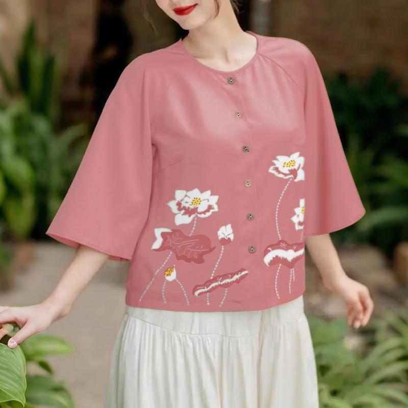 ZANZEA Женская повседневная блузка с круглым вырезом и рукавом 3/4 с цветочным принтом 3XL
ZANZEA Женская повседневная блузка с круглым вырезом и рукавом 3/4 с цветочным принтом 3XL