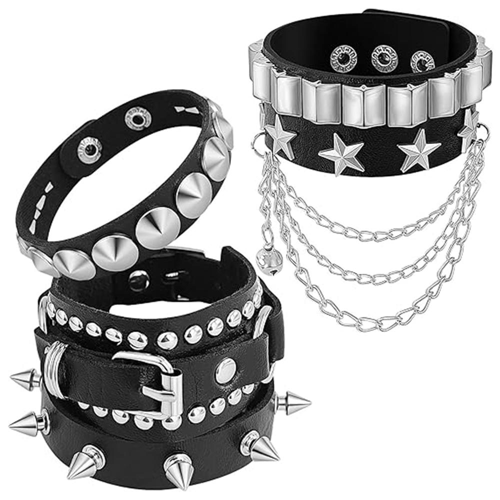 Punk Hip Hop Rock Nail Bracelet - Adjustable Pu Leather Cuff Nail Bracelet For Men And Women -80S Gothic Clothing
Punk Hip Hop Rock Nail Bracelet - Adjustable Pu Leather Cuff Nail Bracelet For Men And Women -80S Gothic Clothing