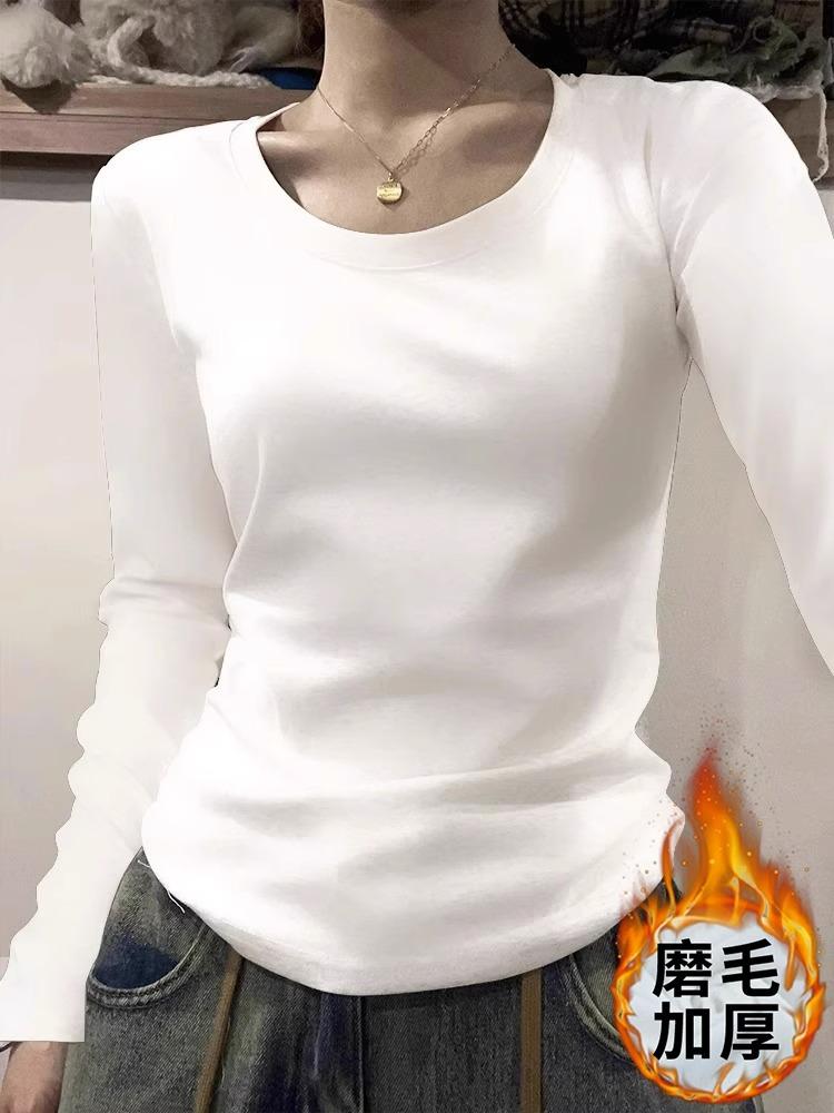 White flower gray U-neck front shoulder long-sleeved T-shirt for women s autumn and winter pure cotton plus thin velvet inner low-neck universal XL
White flower gray U-neck front shoulder long-sleeved T-shirt for women s autumn and winter pure cotton plus thin velvet inner low-neck universal XL