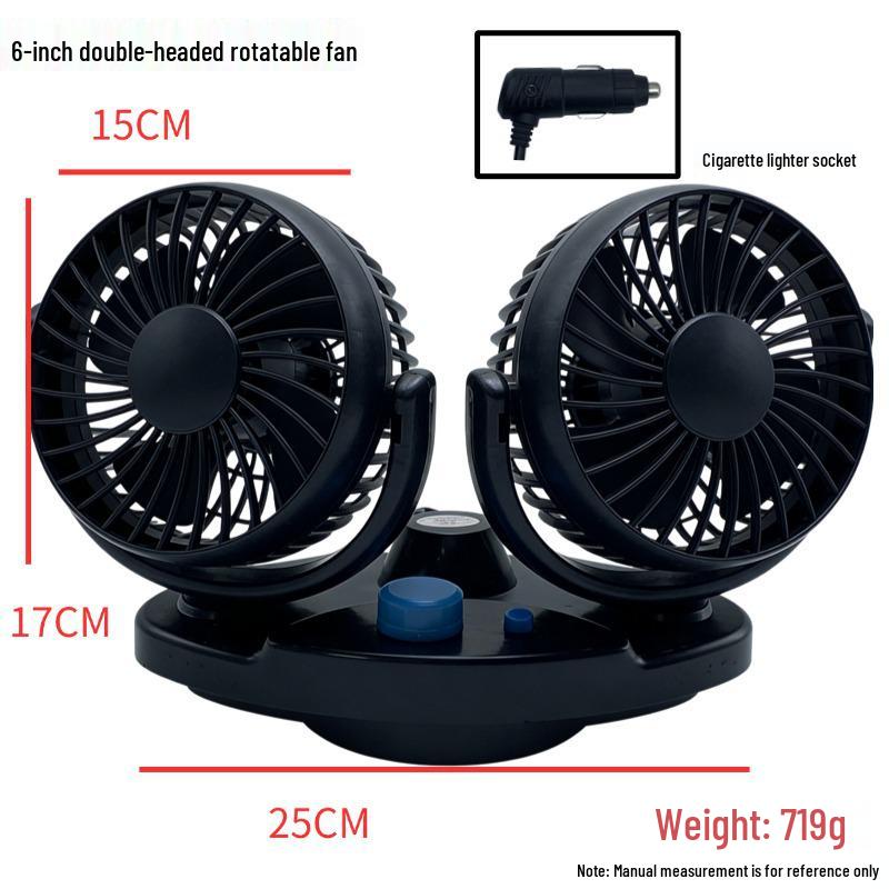 Dual-Head High-Power Car Cooling Fan, 12V/24V Compatible for Truck or Van 24V (Single Battery Model)
Dual-Head High-Power Car Cooling Fan, 12V/24V Compatible for Truck or Van 24V (Single Battery Model)