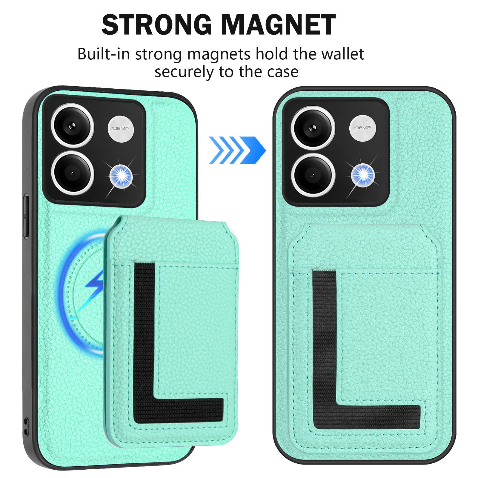 For Xiaomi Redmi Note 13 5G Magnetic Case TPU+PU Leather Phone Back Cover with Detachable Card Holder Dark Green
For Xiaomi Redmi Note 13 5G Magnetic Case TPU+PU Leather Phone Back Cover with Detachable Card Holder Dark Green