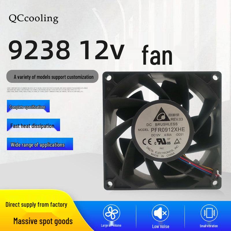 Delta 12V 4.5A PFR0912XHE 9CM High Airflow Server Booster Fan
Delta 12V 4.5A PFR0912XHE 9CM High Airflow Server Booster Fan