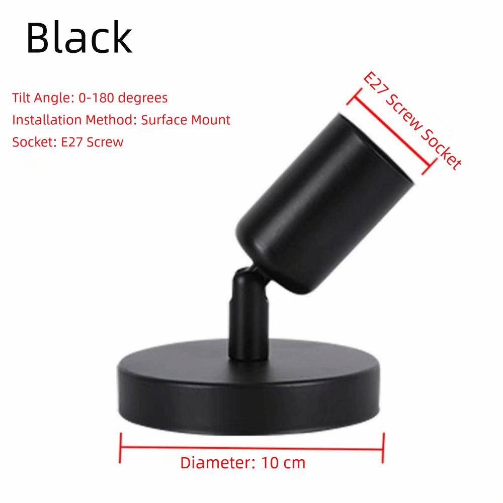 High Quality Black White E27 Lamp- Metal Adjustable Direction Lamp Holder Tool 0-180 Degree Bulb Lamp Holder Wall Installation
High Quality Black White E27 Lamp- Metal Adjustable Direction Lamp Holder Tool 0-180 Degree Bulb Lamp Holder Wall Installation