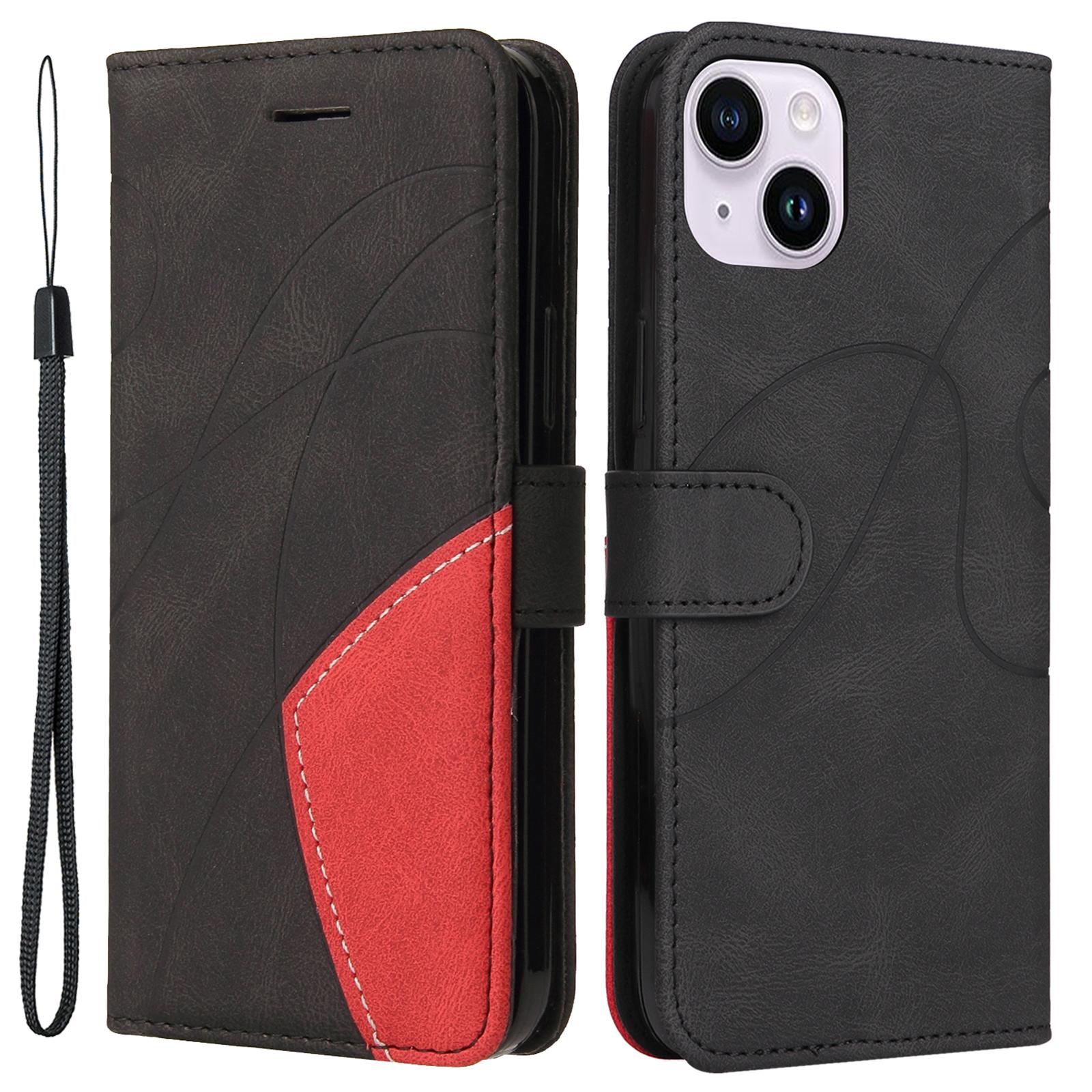 For iPhone 15 Plus Leather Case Wallet Stand Color Splicing Phone Cover Black
For iPhone 15 Plus Leather Case Wallet Stand Color Splicing Phone Cover Black