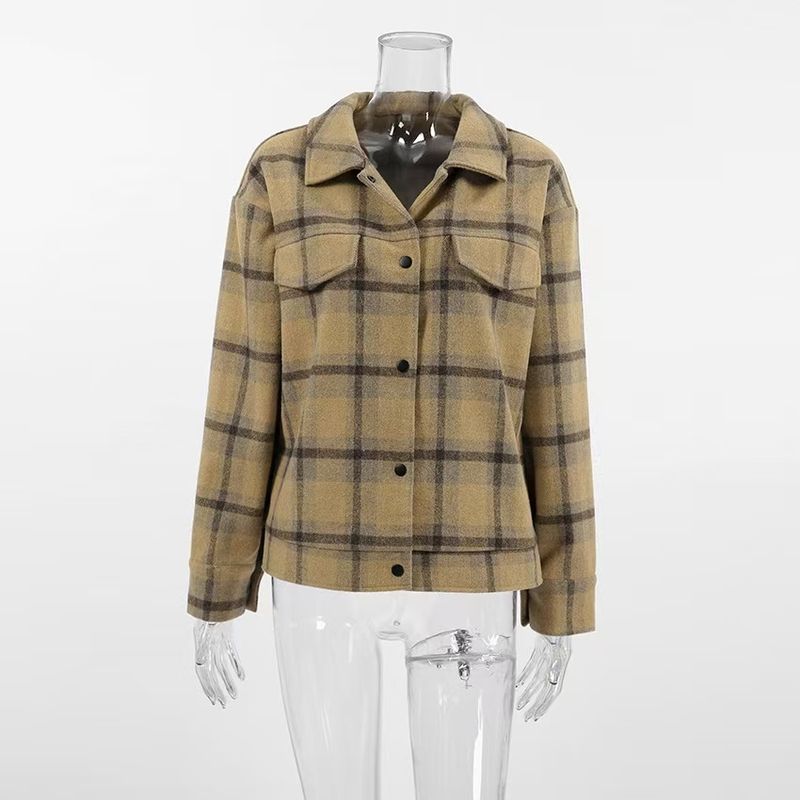 Осенняя клетчатая куртка в западном стиле с длинным рукавом, повседневная верхняя одежда с клетчатым лацканом Plaid L
Осенняя клетчатая куртка в западном стиле с длинным рукавом, повседневная верхняя одежда с клетчатым лацканом Plaid L
