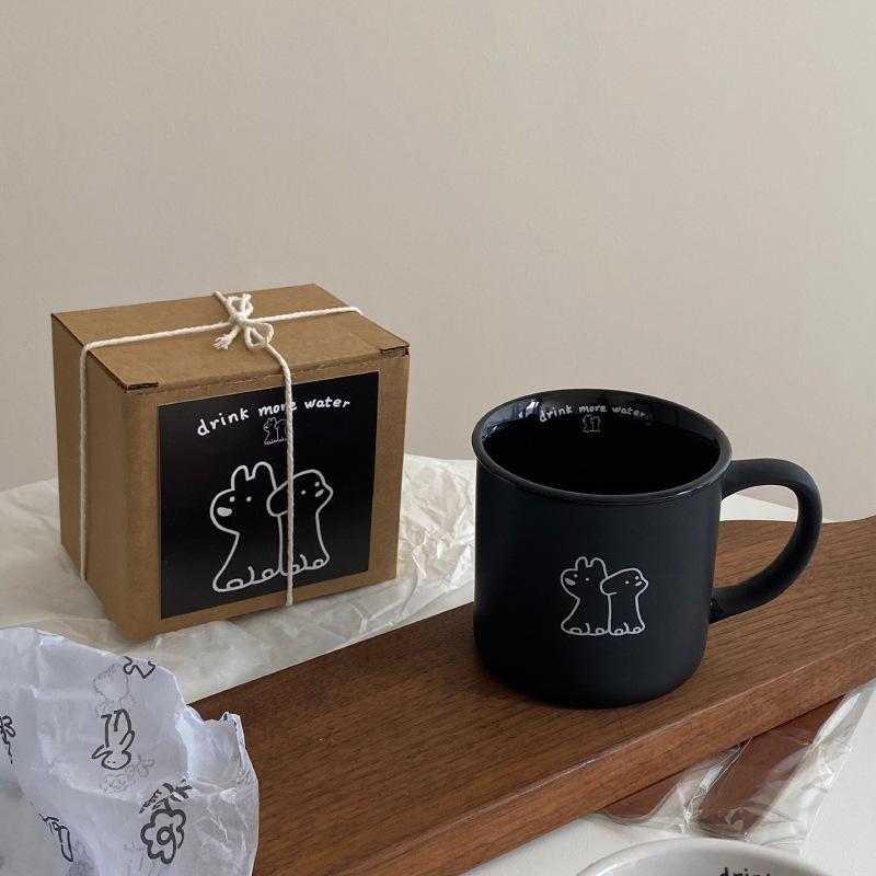 320ml Ceramic Frosted Black/white Puppy Mug, Coffee Water Couple Cup Modern and Simple Household Drinking Utensils Accessories 320ml
320ml Ceramic Frosted Black/white Puppy Mug, Coffee Water Couple Cup Modern and Simple Household Drinking Utensils Accessories 320ml