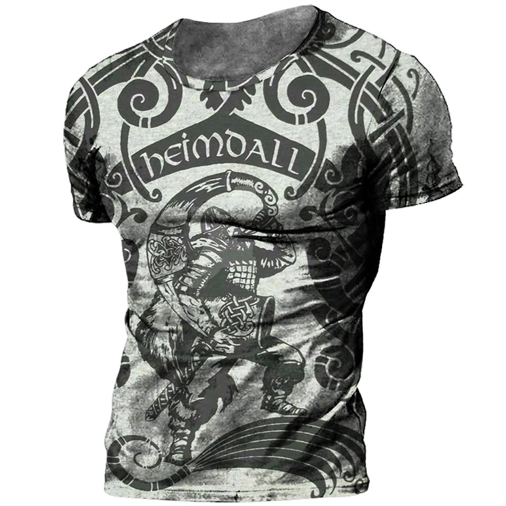 Винтажная Мужская футболка с 3D принтом викингов и татуировкой, летние свободные повседневные топы с короткими рукавами и круглым вырезом Viking Odin, футболки больших размеров 3XL
Винтажная Мужская футболка с 3D принтом викингов и татуировкой, летние свободные повседневные топы с короткими рукавами и круглым вырезом Viking Odin, футболки больших размеров 3XL