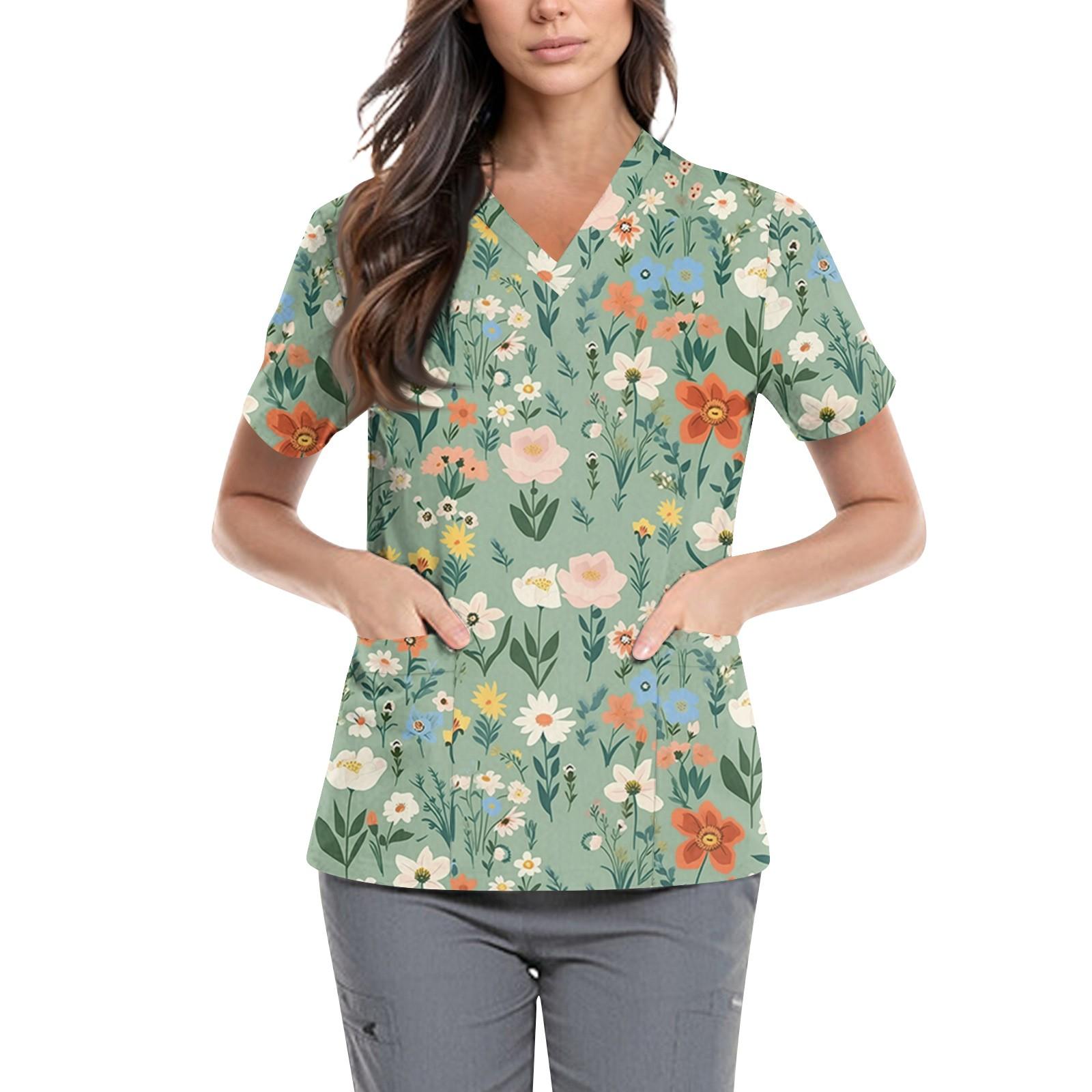 Женская симпатичная принтованная рабочая одежда с V-образным вырезом, двухслойными карманами, базовым коротким рукавом, пуловером ко Дню святого Валентина XXXL зелёный
Женская симпатичная принтованная рабочая одежда с V-образным вырезом, двухслойными карманами, базовым коротким рукавом, пуловером ко Дню святого Валентина XXXL зелёный