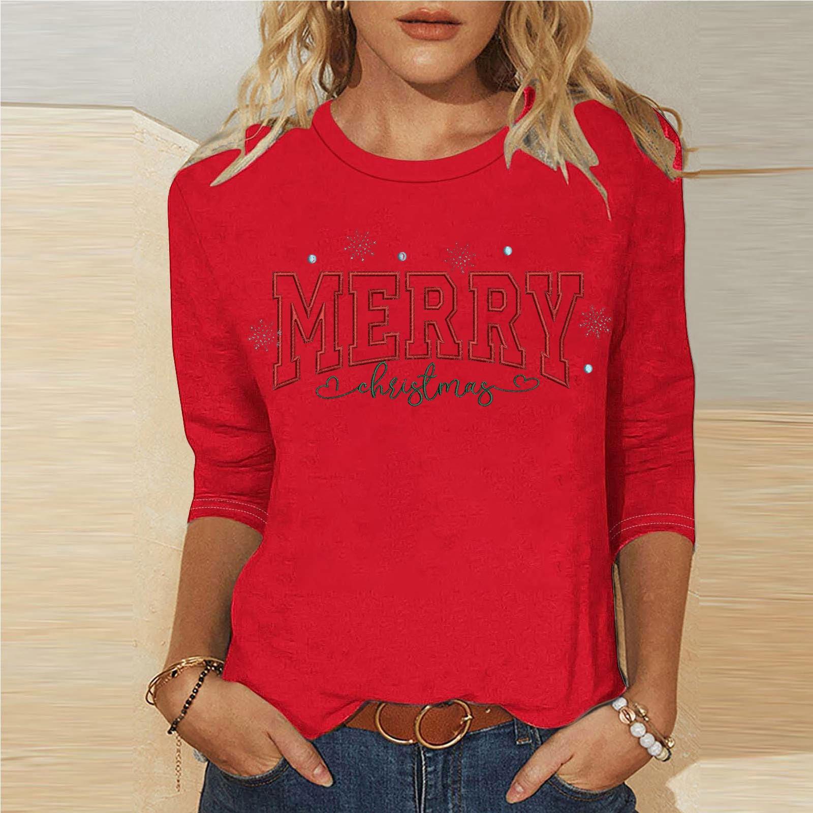 Women s Fashion Casual Three-quarter Sleeve Christmas Print Crewed Neck Top XL червоний
Women s Fashion Casual Three-quarter Sleeve Christmas Print Crewed Neck Top XL червоний