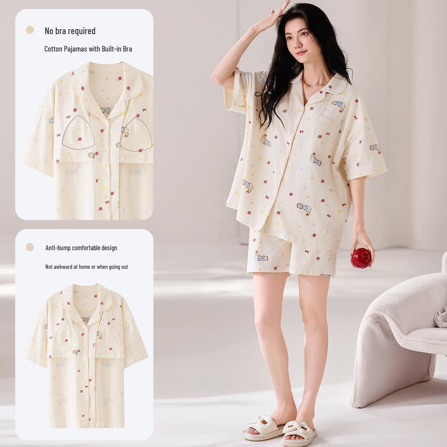 Summer Dog Print Women s Pajamas: Comfortable, Breathable Cotton, Short Sleeve Homewear/Outerwear M (Recommended: 80-105 jin)
Summer Dog Print Women s Pajamas: Comfortable, Breathable Cotton, Short Sleeve Homewear/Outerwear M (Recommended: 80-105 jin)