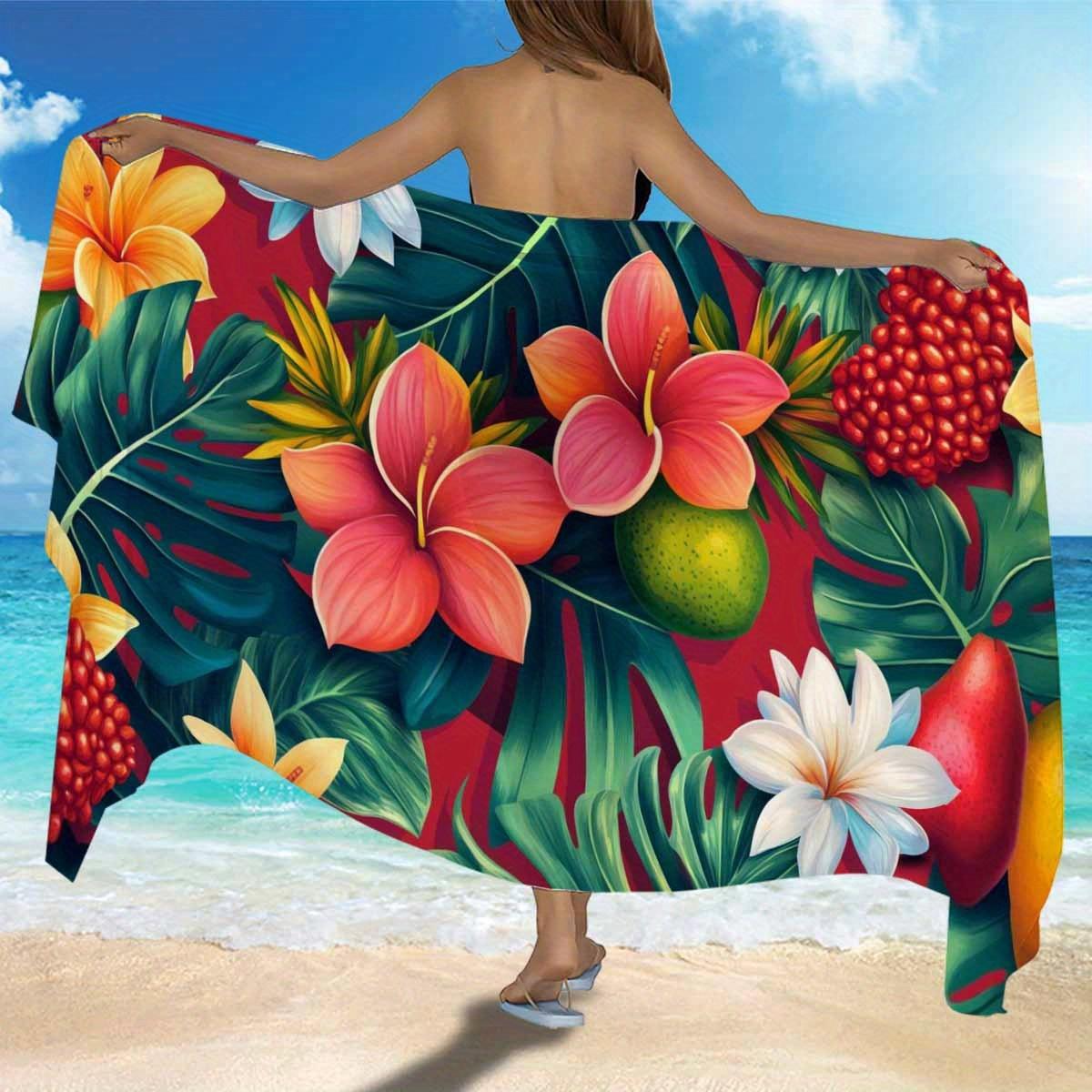 Bohemian Style Tropical Print Beach Sarong Smock, Lightweight Polyester Translucent Cover-Up W40*H60(CM)
Bohemian Style Tropical Print Beach Sarong Smock, Lightweight Polyester Translucent Cover-Up W40*H60(CM)