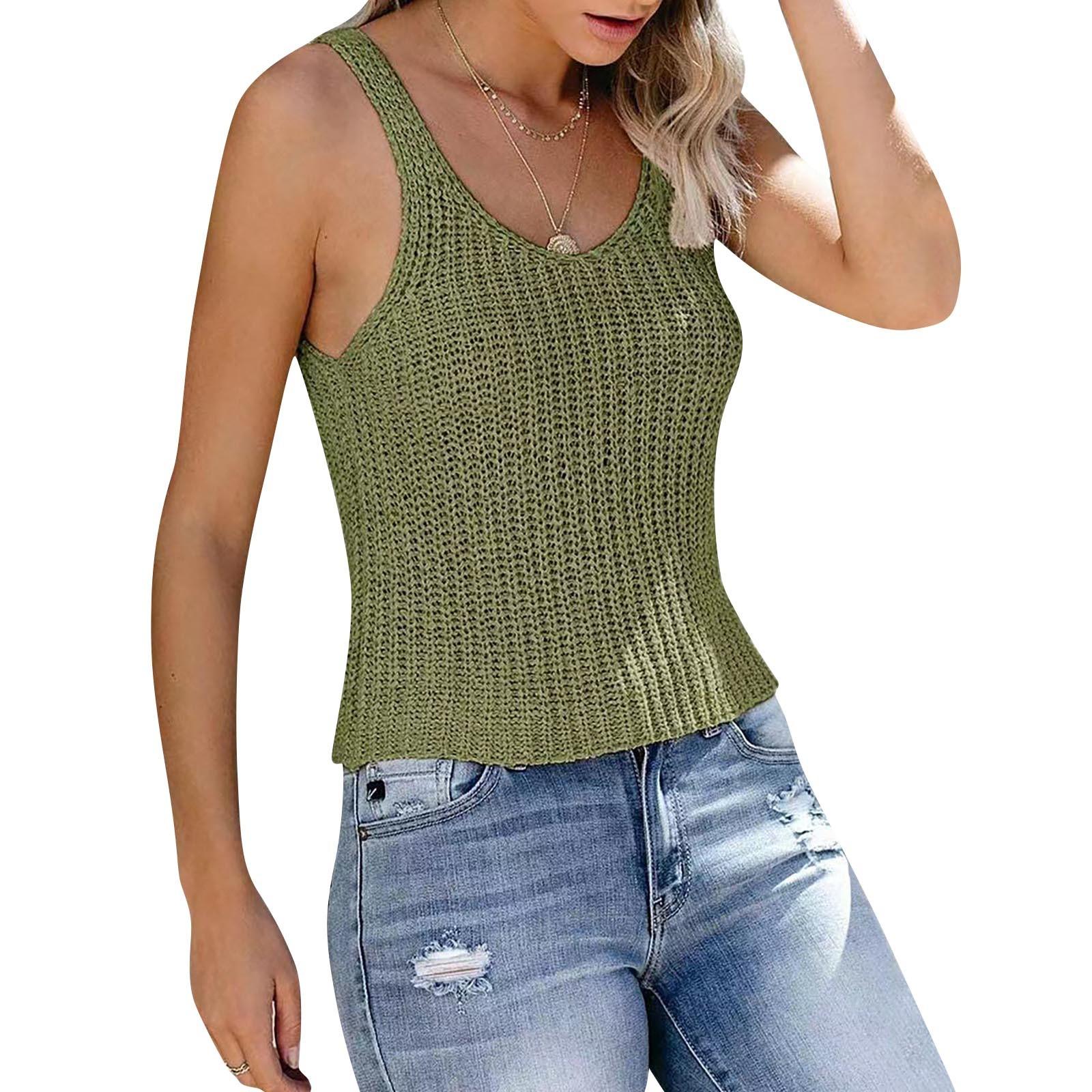 Ladies Fashion Color Vest Ice Silk Knit Top S зелений
Ladies Fashion Color Vest Ice Silk Knit Top S зелений