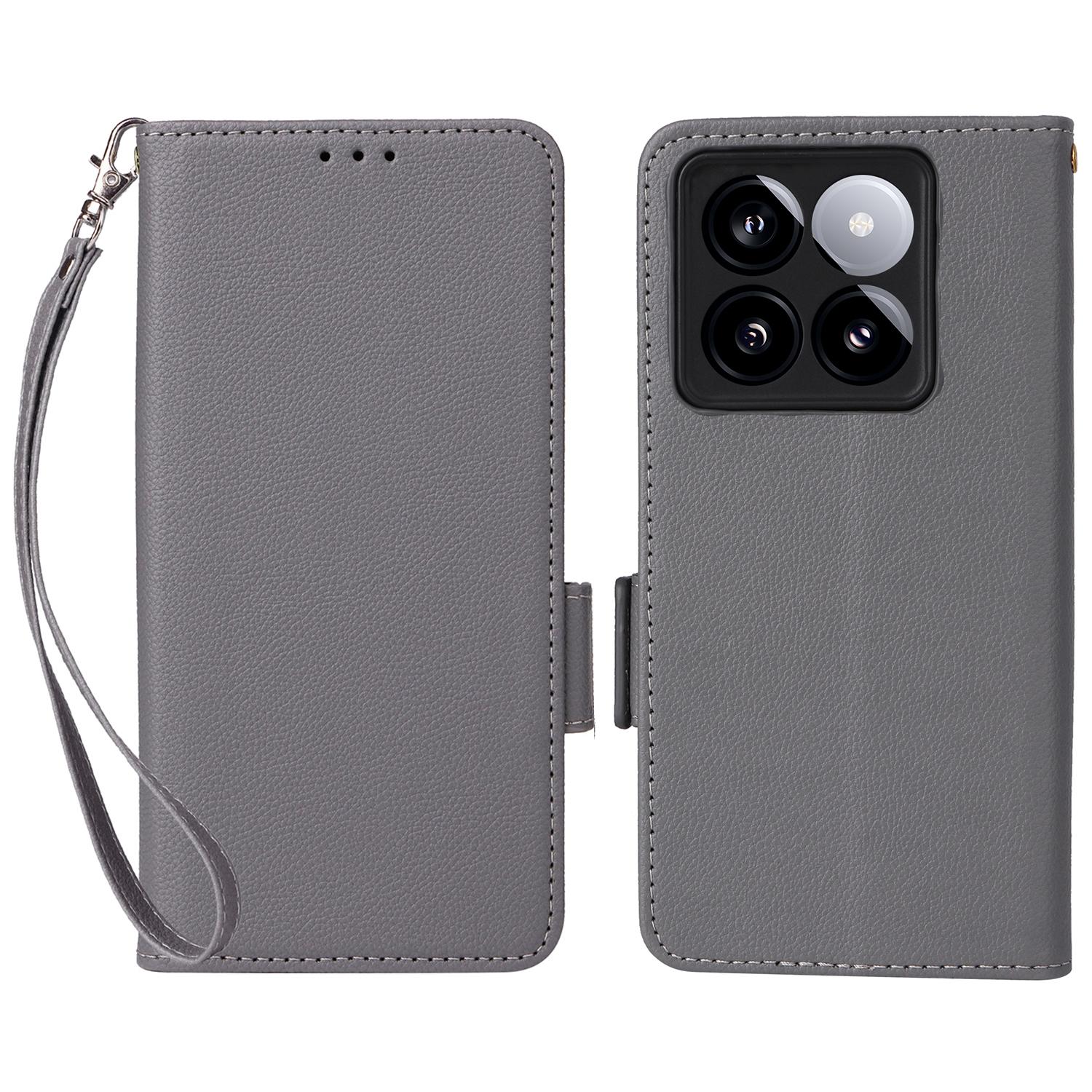 For Xiaomi 14T Pro Case with Wrist Strap Litchi Texture PU Leather Wallet Phone Cover Grey
For Xiaomi 14T Pro Case with Wrist Strap Litchi Texture PU Leather Wallet Phone Cover Grey