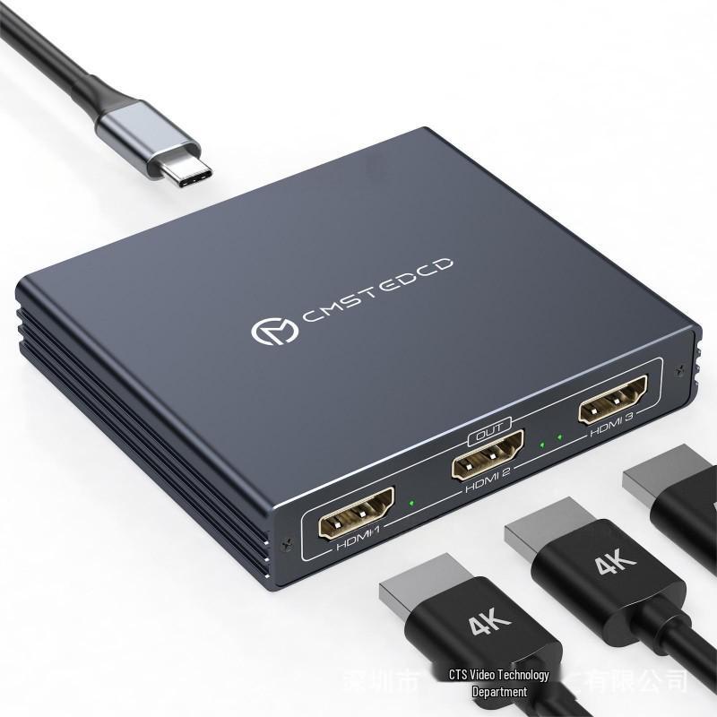 USB-C to HDMI 3-Way Splitter, 1 Input to 3 Outputs, 4K@60Hz Converter 1 Type-C input, 3 HDMI outputs чорний
USB-C to HDMI 3-Way Splitter, 1 Input to 3 Outputs, 4K@60Hz Converter 1 Type-C input, 3 HDMI outputs чорний