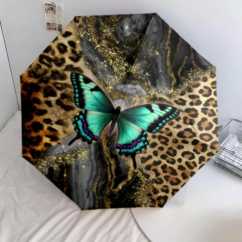 1 PC Automatic Folding Umbrella - Leopard-Patterned Butterfly Pattern, Portable & Foldable Design with 8 Ribs, Christmas Birthday Gifts
1 PC Automatic Folding Umbrella - Leopard-Patterned Butterfly Pattern, Portable & Foldable Design with 8 Ribs, Christmas Birthday Gifts