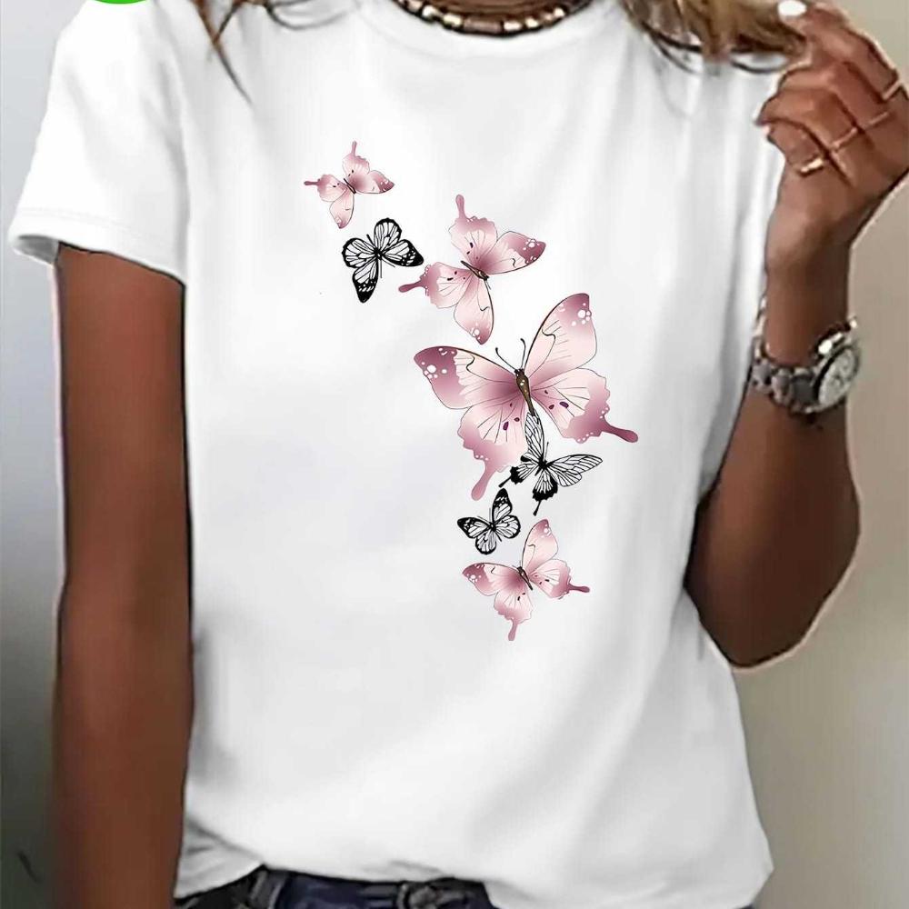 Butterfly printed women s short sleeved T-shirt, soft and breathable casual top, spring summer autumn flower casual T-shirt 2XS
Butterfly printed women s short sleeved T-shirt, soft and breathable casual top, spring summer autumn flower casual T-shirt 2XS