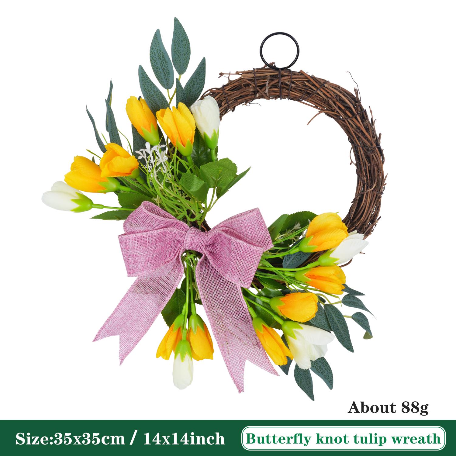 Handmade Tulip Flower Wreath with Bow for Easter Decor Valentine s Day Mother s Day Gift Home Spring Door Hanging Decoration 1PC жёлтый
Handmade Tulip Flower Wreath with Bow for Easter Decor Valentine s Day Mother s Day Gift Home Spring Door Hanging Decoration 1PC жёлтый