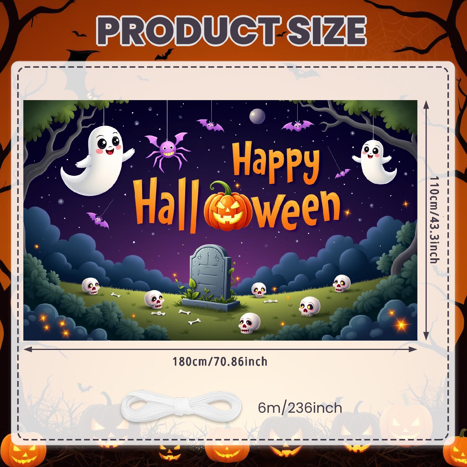 Festive Decoration Cute Bats Halloween Party Banner Holiday Banner Skull Pattern Party Decor For Spooky Celebration Indoor Decor
Festive Decoration Cute Bats Halloween Party Banner Holiday Banner Skull Pattern Party Decor For Spooky Celebration Indoor Decor