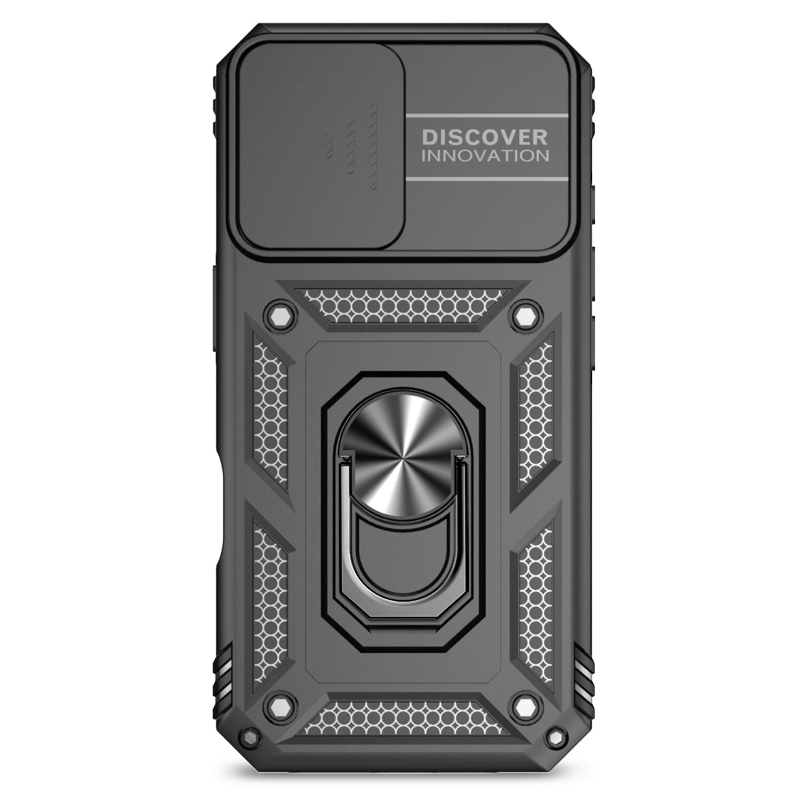 For iPhone 16 Plus Case Ring Kickstand PC+TPU Phone Protector with Slide Camera Cover Black
For iPhone 16 Plus Case Ring Kickstand PC+TPU Phone Protector with Slide Camera Cover Black