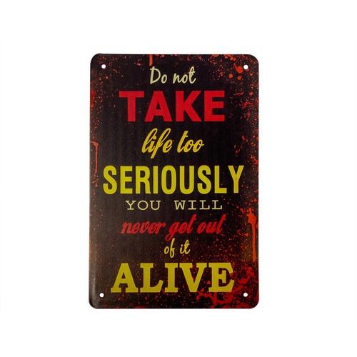 Funny Dont Take Life Seriously Novelty Tin Wall Sign Man Cave Garage Bar DecorAluminum 20x30cm(7.8x11.8inch)
Funny Dont Take Life Seriously Novelty Tin Wall Sign Man Cave Garage Bar DecorAluminum 20x30cm(7.8x11.8inch)