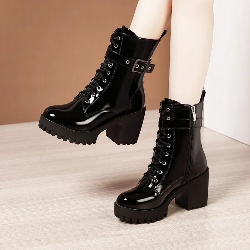 Plus Size 32-43 Platform Shoes Women Ankle Boots Leather 2025 Fall Winter High Heels Boots Ladies Plush Motorcycle Botas 43
Plus Size 32-43 Platform Shoes Women Ankle Boots Leather 2025 Fall Winter High Heels Boots Ladies Plush Motorcycle Botas 43
