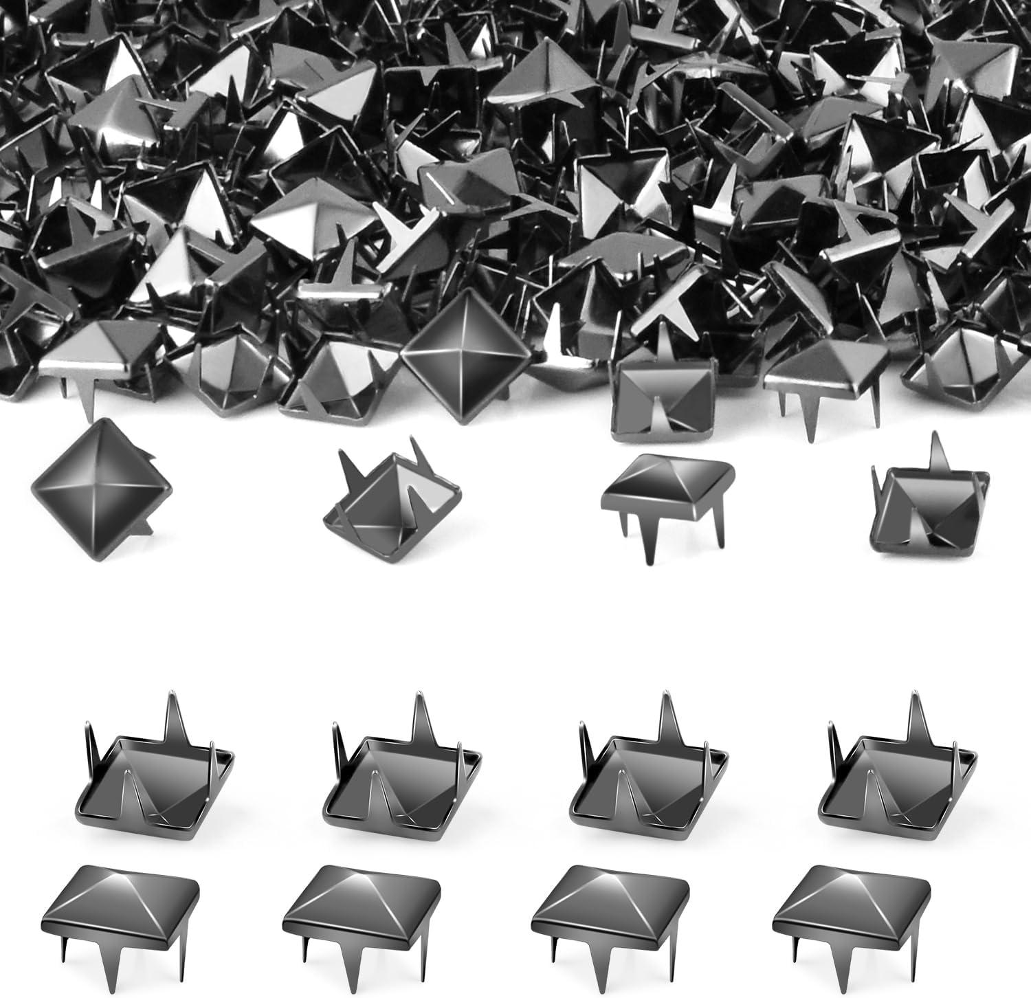 Metal Pyramid Rivets- 4-Tooth Square Head Studs, Suitable for Crafts in Faux Leather, Punk Rock, Clothing, Bags, and Shoe Making
Metal Pyramid Rivets- 4-Tooth Square Head Studs, Suitable for Crafts in Faux Leather, Punk Rock, Clothing, Bags, and Shoe Making