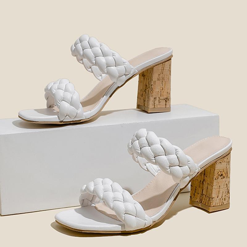 High Quality Weave Slippers Women Mules Slides Fashion Open Toe Wooden Heels Gladiator Sandals Summer Shoes Flip Flops
High Quality Weave Slippers Women Mules Slides Fashion Open Toe Wooden Heels Gladiator Sandals Summer Shoes Flip Flops
