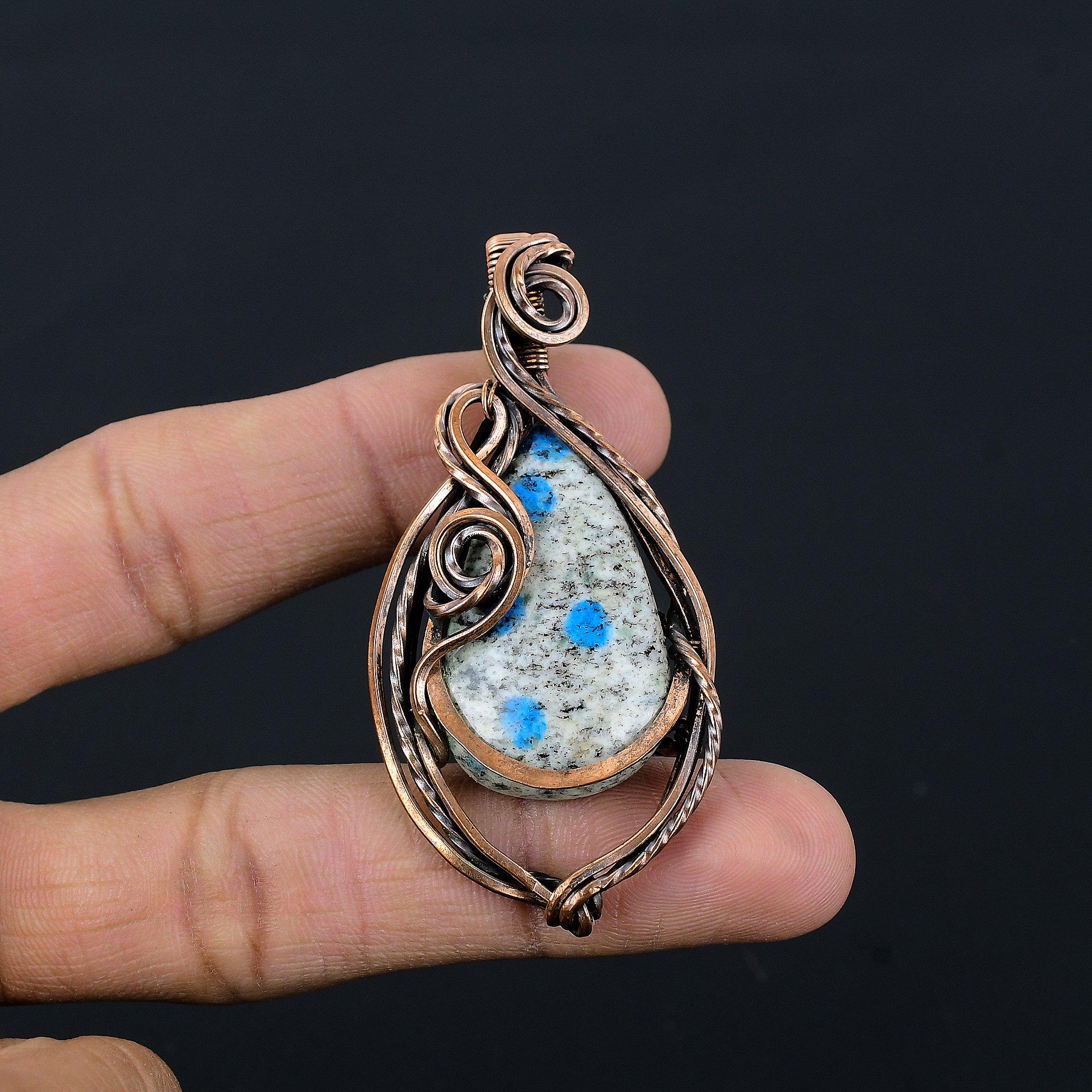 K2 Azurite Pendant Gemstone Jewelry, 999 Copper Wire Wrapped Pendant, Handmade Jewelry Birthstone Pendant, Gift For Him 2.55 Inches
K2 Azurite Pendant Gemstone Jewelry, 999 Copper Wire Wrapped Pendant, Handmade Jewelry Birthstone Pendant, Gift For Him 2.55 Inches
