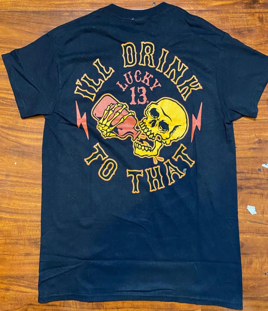 NWT-LUCKY 13 Apparel SKELETON CHUGGING I ll Drink to that Double sided Tee Unisex T-Shirt XL
NWT-LUCKY 13 Apparel SKELETON CHUGGING I ll Drink to that Double sided Tee Unisex T-Shirt XL