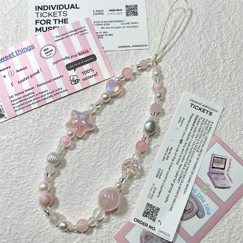 Sweet Pink Star Beaded Phone Charm Strap Pendant Korean Bracelet For iPhone Samsung Accessories Hanging Rope Girl Jewelry Cord
Sweet Pink Star Beaded Phone Charm Strap Pendant Korean Bracelet For iPhone Samsung Accessories Hanging Rope Girl Jewelry Cord