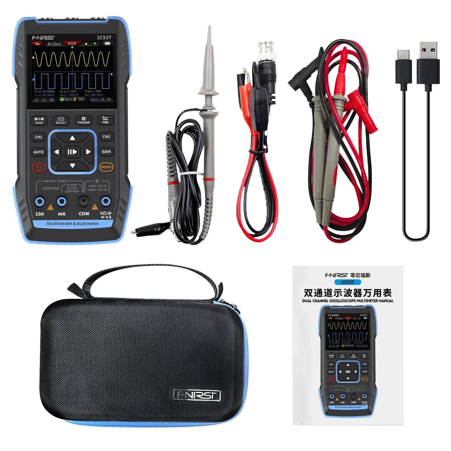 FNIRSI 2C53T Upgrade 3in1 Oscilloscope Multimeter Signal Generator 50MHz Bandwidth 250MS Rate Dual Channel 20000 Counts 2C53T 1PCS P6100
FNIRSI 2C53T Upgrade 3in1 Oscilloscope Multimeter Signal Generator 50MHz Bandwidth 250MS Rate Dual Channel 20000 Counts 2C53T 1PCS P6100