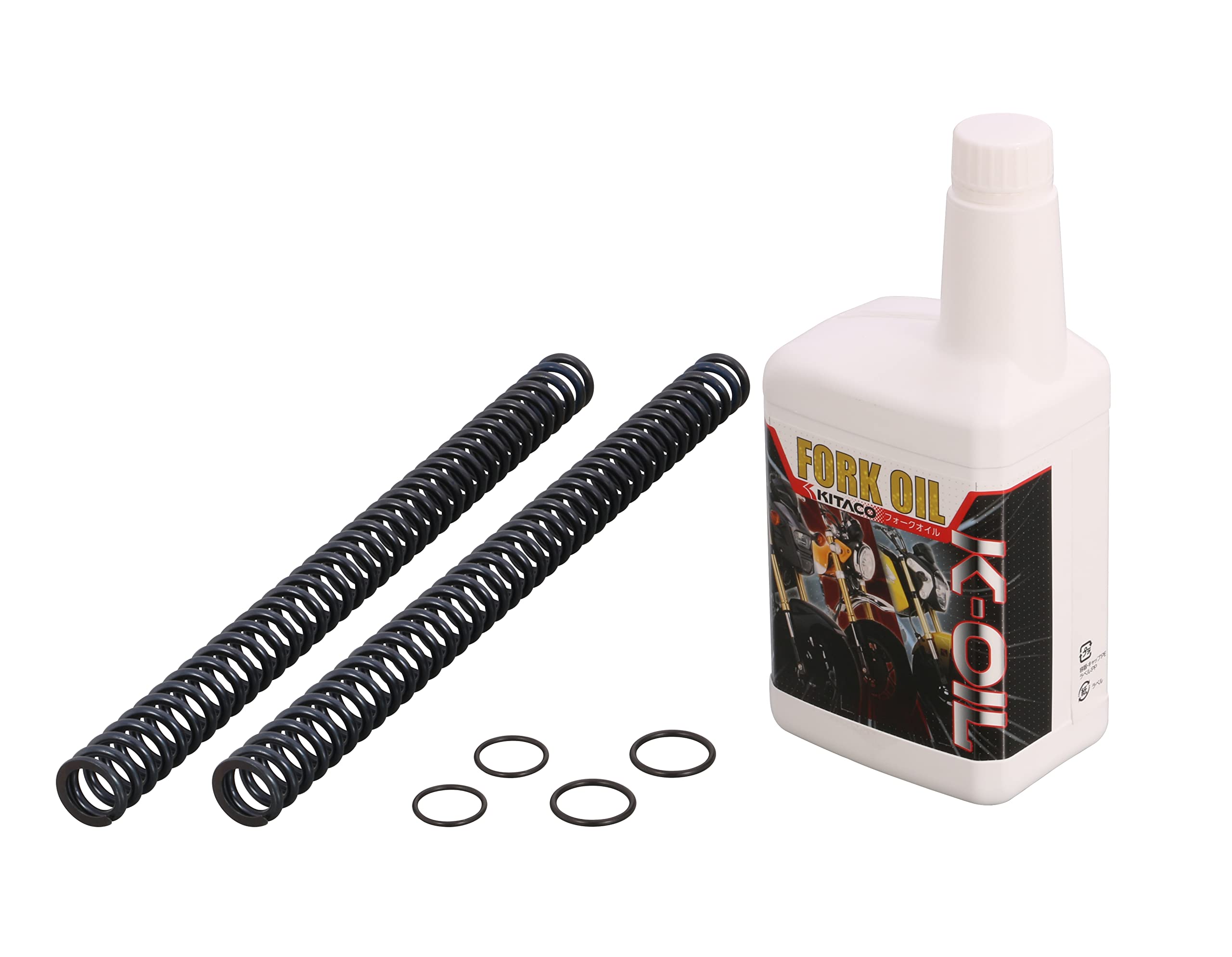 KITACO Front Fork Inner Spring & Fork Oil Set (Set C) 6.5N (Green Identification Paint) + Hard Oil (#320) for Monkey 125, Grom, etc. 500-1432320
KITACO Front Fork Inner Spring & Fork Oil Set (Set C) 6.5N (Green Identification Paint) + Hard Oil (#320) for Monkey 125, Grom, etc. 500-1432320