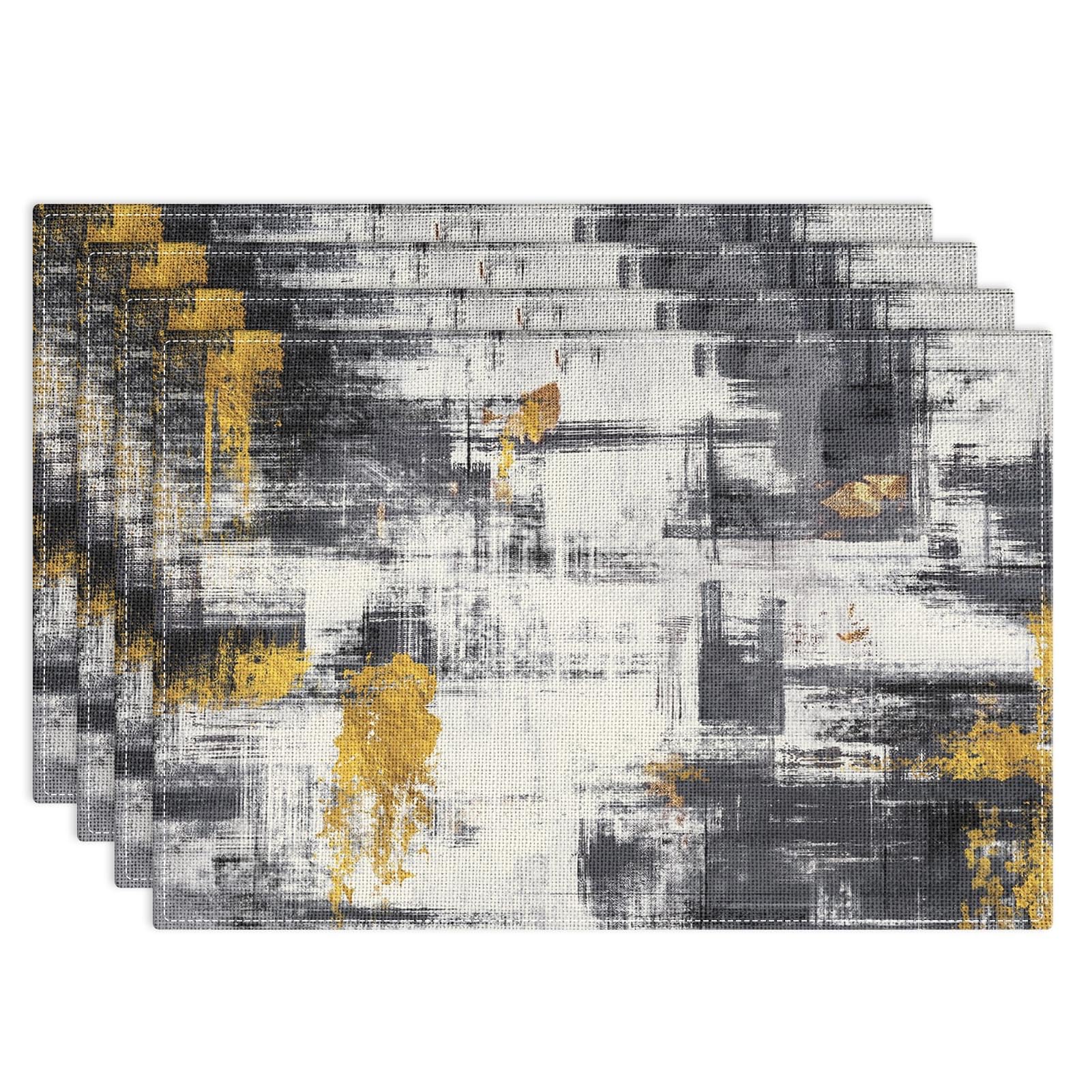Farmhouse Placemats Set of 4, 12x18 Inch Modern Grey White and Yellow Art Painting Table Mats for Outdoor Home Party Kitchen Dining Decoration Set of 4
Farmhouse Placemats Set of 4, 12x18 Inch Modern Grey White and Yellow Art Painting Table Mats for Outdoor Home Party Kitchen Dining Decoration Set of 4
